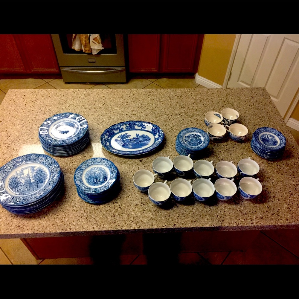 Staffordshire Liberty Blue 72 Piece China Set